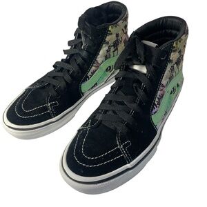 Vans Skate Sk8-Hi Shroom Doom Black Green Youth 3.5 High Top Sneakers